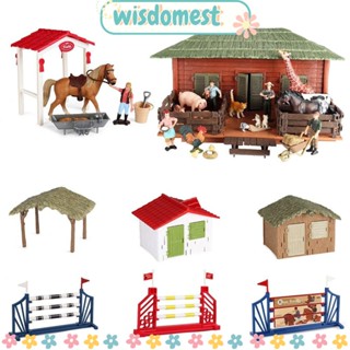 Wisdomest โมเดลบ้านกระท่อมจําลอง พลาสติก ขนาดเล็ก DIY สําหรับตกแต่งบ้าน รั้ว