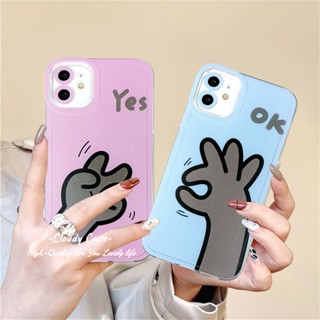 เคสโทรศัพท์มือถือ ซิลิโคน กันกระแทก ลายท่าทาง OK สร้างสรรค์ สําหรับ iPhone XR 11 14 13 12 Pro 8 7 6 6s Plus SE 2020 X XS Max