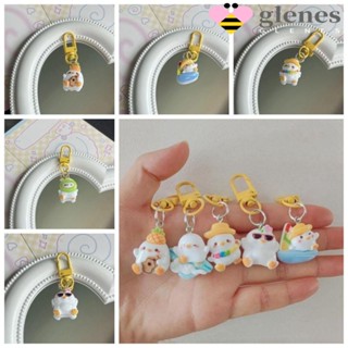 Glenes พวงกุญแจ จี้รูปเป็ดน่ารัก สําหรับแขวนตกแต่งรถยนต์ DIY