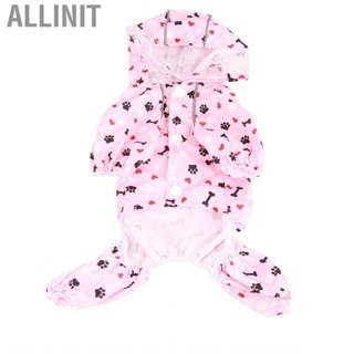 Allinit Reflective Puppy Raincoat Jacket  Breathable Cute Pattern Pet Dog Hooded Rain  with D Ring