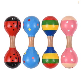 Colorful Musical Instrument Toys for Baby Girls Boys Toddlers - 4pcs Wooden Maracas Mini Shaker Baby Rattles