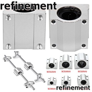 Refinement บล็อกบูชชิ่งสไลด์ เราเตอร์ CNC อะลูมิเนียม น้ําหนักเบา ทนทาน สําหรับเครื่องพิมพ์ SCS8UU SCS10UU SCS12UU SCS16UU SCS20UU