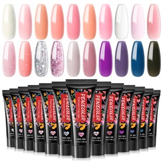 Peacecolor น้ํายาทาเล็บเจล UV 15 มล. สีดํา สําหรับต่อเล็บเจล DIY 1 ชิ้น