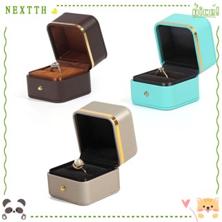 Nextth กล่องเก็บแหวนหมั้น หนัง PU กํามะหยี่ ทรงสี่เหลี่ยม น้ําหนักเบา หรูหรา