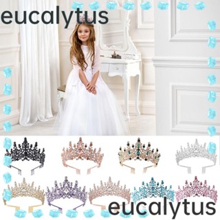 Eucalytus1 มงกุฎราชินี พลอยเทียม ที่คาดผม วันเกิด มงกุฎรัดเกล้า เสน่ห์ ที่คาดผม ที่คาดผม คริสตัล เจ้าหญิง มงกุฎ ตกแต่งปาร์ตี้