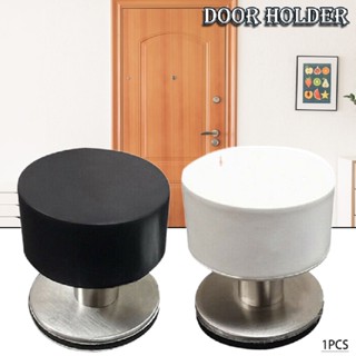 Non Punch Door Stopper Stainless Steel Stop Round Rubber Floor Anti-Collision