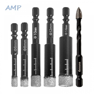 ⚡NEW 9⚡Diamond Drill Set Tools 6/8/10/12/14mm Accessories Bathroom Tile Black