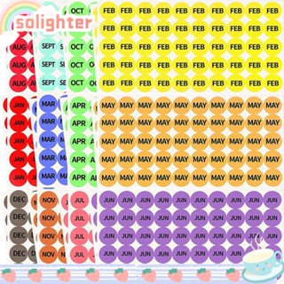 Solighter สติกเกอร์ฉลาก 1 นิ้ว 50 แผ่น 2400 ฉลาก 12 เดือน 12 สี อเนกประสงค์ สําหรับติดตกแต่งสํานักงาน 48 แผ่น