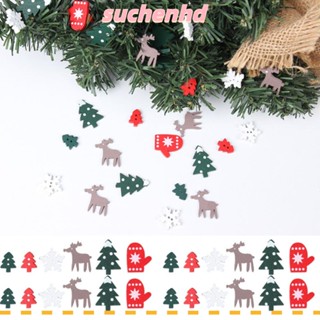 Suchenhd ชิปไม้ รูปเกล็ดหิมะ DIY สําหรับทําเครื่องประดับ คริสต์มาส