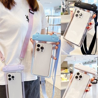 กระเป๋าเคสใส กันน้ํา พร้อมสายคล้องคอ สําหรับกล้องโทรศัพท์มือถือ ว่ายน้ํา ดําน้ํา