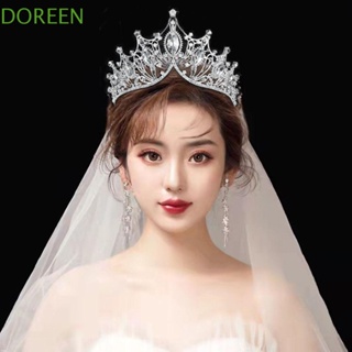 Doreen ผู้หญิง ที่คาดผม เครื่องประดับผม สําหรับเด็ก เจ้าสาว มีสไตล์ ที่คาดผม คริสตัลรัดผม มงกุฏ อารมณ์ งานแต่งงาน เพทาย ที่คาดผมเกาหลี