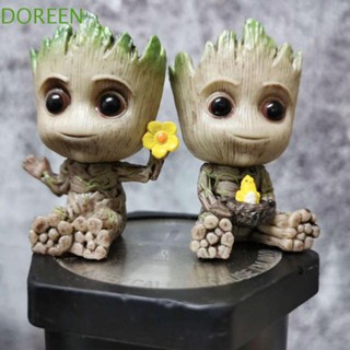 Doreen ฟิกเกอร์อนิเมะ Groot Action Figure Sitting Car ขนาด 6 ซม. ของเล่นสําหรับเด็ก