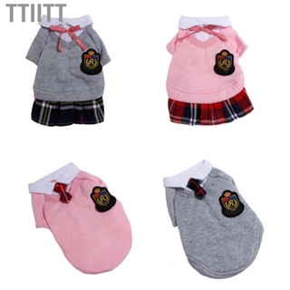 Ttiitt Pet Clothes Soft Comfortable Polyester Campus Style Dog Clothing for Party Birthday Daily Wear