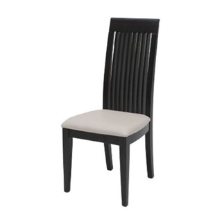 [กทม. 3-5 วัน ส่ง] Koncept furniture เก้าอี้ไม้เบาะหนัง รุ่น Siko สีครีม (45X58X102 ซม.)