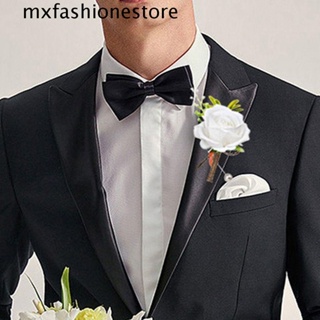 Mxfashione เจ้าบ่าว เข็มกลัด เจ้าบ่าว หรูหรา จําลอง ดอกไม้ จัดเลี้ยง กุหลาบ สไตล์ตะวันตก งานแต่งงาน เสื้อยกทรง