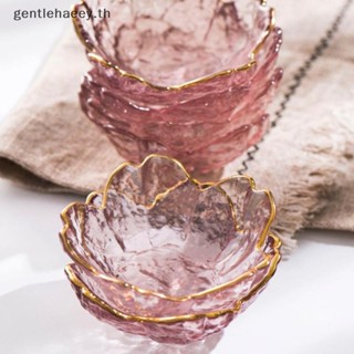 Gg จานแก้วใส่ซอส ลายดอกซากุระ สีทอง สไตล์นอร์ดิก TH