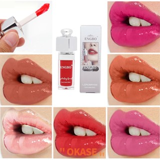 ENGBO Summer Fresh Moisturizing Lip Gloss Plump Hydrating and Vibrant Color Options lip glaze Lip Makeup 6 Colours 9ml Water Proof Moisturize Lips Natural Luster [ลดราคา]