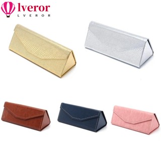 Lveror แว่นตากันแดด หนัง PU ทรงสามเหลี่ยม แบบพกพา กันน้ํา สีพื้น สําหรับผู้ชาย