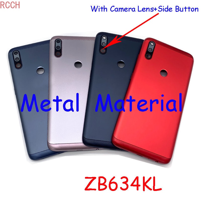 Top ฝาครอบแบตเตอรี่ด้านหลัง โลหะ พร้อมเลนส์กล้อง สําหรับ Asus Max Shot Max Plus M2 ZB634KL