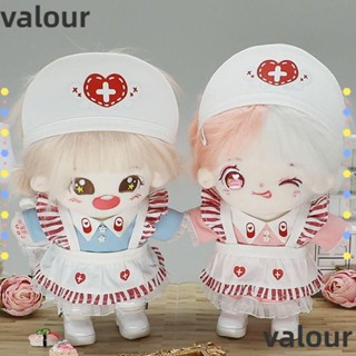 Valour ชุดยูนิฟอร์มผ่าตัด สีขาว สําหรับตุ๊กตาหมอ พยาบาล 20 ซม. 1 ชุด