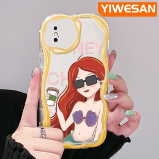 สําหรับ iPhone X Xs Xr Xs Max เคสการ์ตูนแฟชั่นนางเงือก ขอบคลื่น เคสโทรศัพท์ ใหม่ เนื้อครีม กันกระแทก ใส เคสซิลิโคนนิ่ม