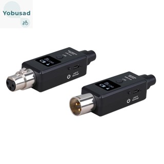 [Yobusad.th] อุปกรณ์รับส่งสัญญาณไมโครโฟนไร้สาย UHF DSP สําหรับไมโครโฟนไดนามิก 1 คู่