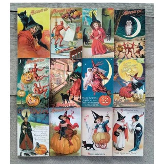 Vintage Halloween Postcard Greeting Cards 24 Pack Invitation Cards Envelopes