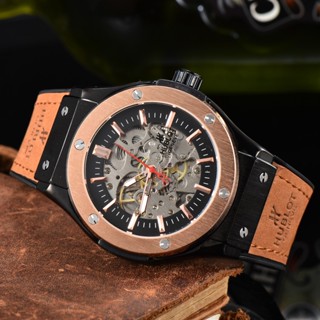 Men waterproof leather round wrist watch