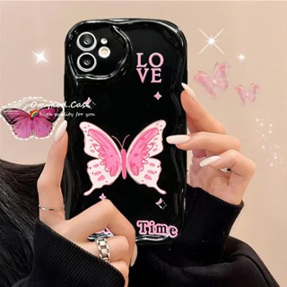 🌈Ready Stock🏆Compatible For iPhone 15 XR 14 13 11 12 Pro Max 8 7 6 6s Plus SE 2020 XS Max Painted Butterfly Phone Case + Holder Shockproof Air Cushion Protective Back Cover