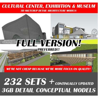 🔥PREFERRED🔥🔥 FULL 700mb+ EXHIBITION, CULTURAL &amp; MUSUEM SKETCHUP DETAIL MODELS 232 3D MODEL 3GB ARCHITECTURE