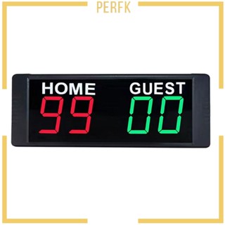 [Perfk] บอร์ดคะแนนดิจิทัลอิเล็กทรอนิกส์ LED แบบพกพา สีดํา สําหรับแขวนผนัง