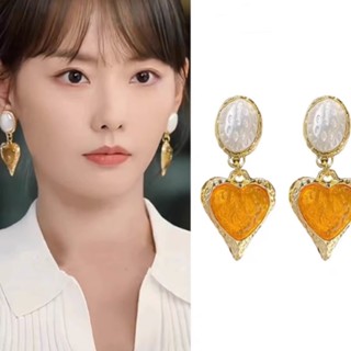 [พร้อมส่ง] ต่างหูระย้ายาว สีเหลือง สําหรับผู้หญิง