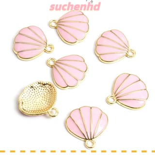 Suchenhd จี้รูปเปลือกหอยทะเล โลหะผสม ขนาดเล็ก สีทอง สําหรับทําเครื่องประดับ DIY 100 ชิ้น