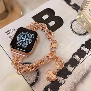 สายโลหะรูปหัวใจ สำหรับสาวๆ แฟชั่น Apple Watch Series 11 10 9 8 7 6 5 4 3 SE Ultra 2 1 ขนาด 38 40 41 42 44 45 46 49 มม.
