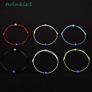 Twinkle1 สร้อยข้อมือ เชือกถัก แฮนด์เมด ปรับความยาวได้ สีแดง สีฟ้า ตาชั่วร้าย เครื่องประดับแฟชั่น