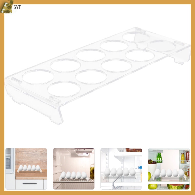 🏠 ชั้นวางไข่อะคริลิคใส 1 ชิ้น ขนาด 9.8*3.0 นิ้ว สำหรับจัดระเบียบตู้เย็น Shelf For Fridge