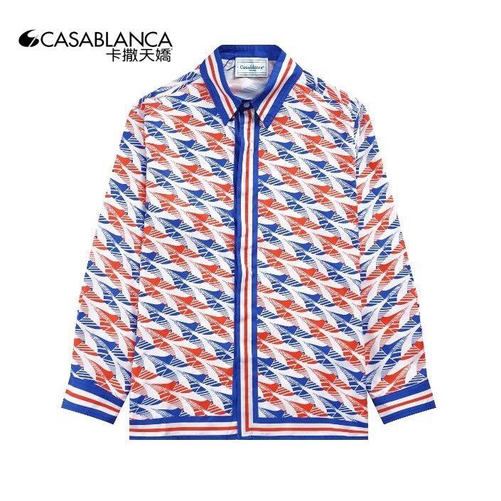 6368 ใหม่ casa butterfly เสื้อเบลาส์ผู้ชายแขนยาว
