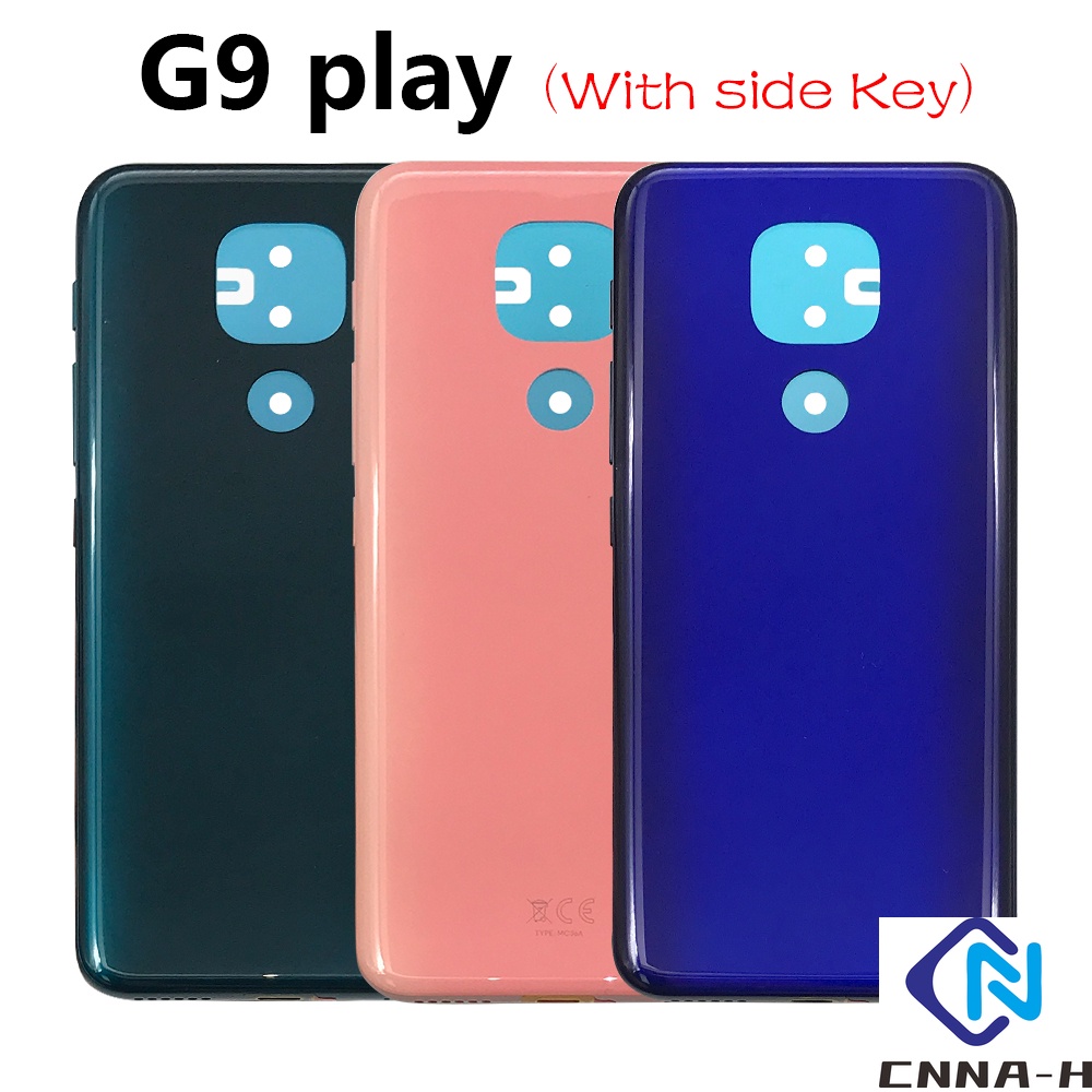 ฝาหลังแบตเตอรี่ฝาหลังกระจกสําหรับ Motorola Moto G9 Play Glass Housing พร้อมกุญแจด้านข้าง