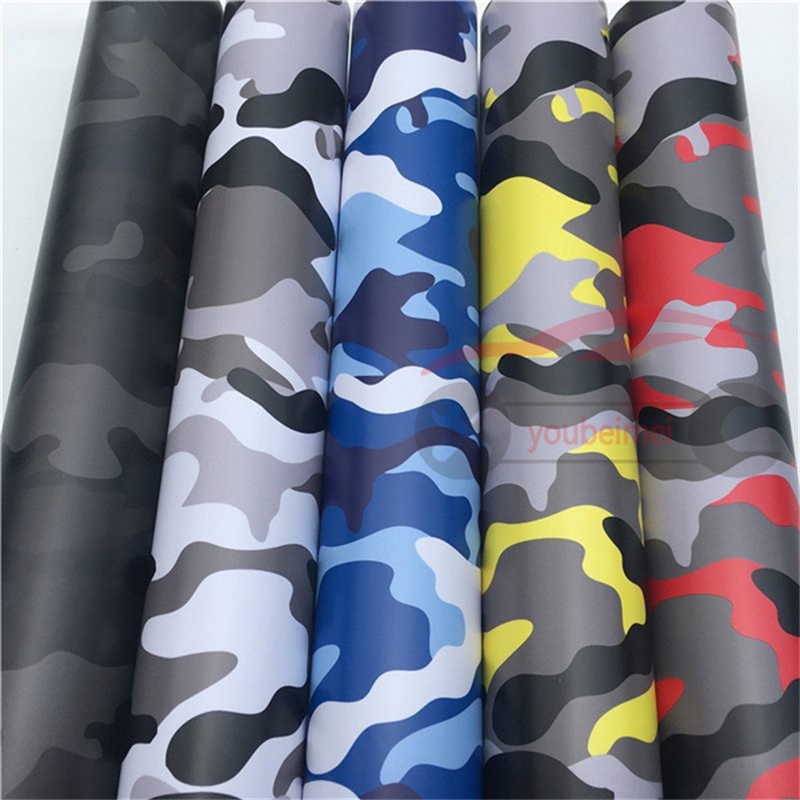 สติกเกอร์ฟิล์มไวนิล ลายพราง สีดํา 152*30 ซม. สําหรับตกแต่งรถยนต์ รถจักรยานยนต์ DIY