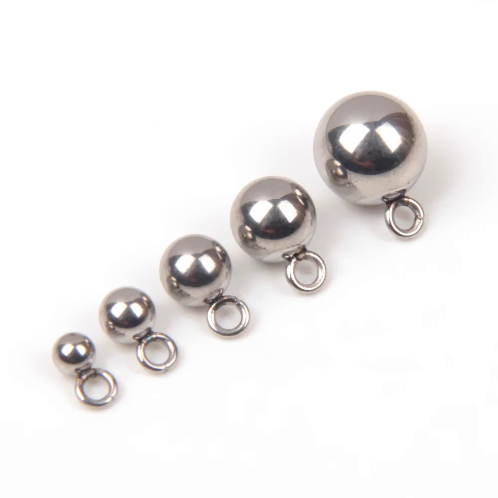 Xhn ลูกปัดสเตนเลส ทรงกลม สําหรับทําเครื่องประดับ สร้อยคอ สร้อยข้อมือ ต่างหู DIY 50 ชิ้น