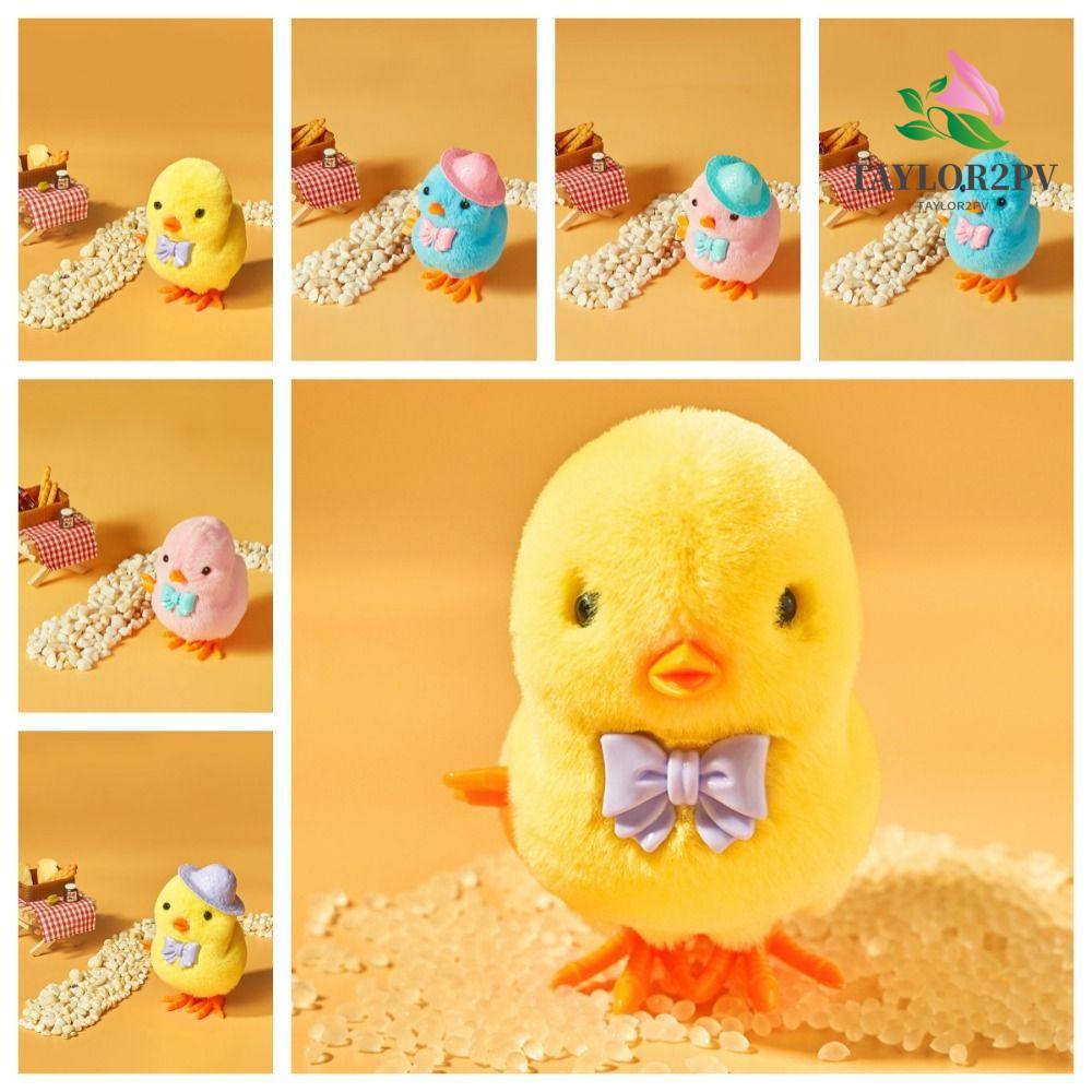 Taylor2pv ไขลาน ของเล่นไก่ ผูกโบว์ เดินเล่น ตุ๊กตาไก่ ของเล่น ไขลาน น่ารัก ของเล่นไก่ ของเล่น หมวกเด็ก