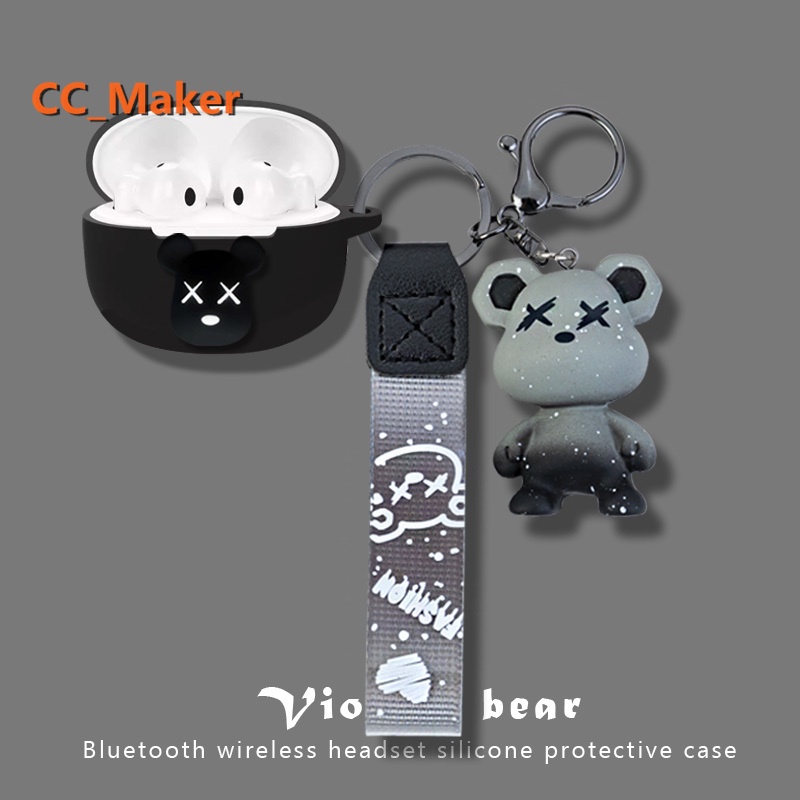 For EDIFIER W320TN Headphone Case Kaws Creative Cartoon Bear Keychain Pendant EDIFIER W220T Silicone