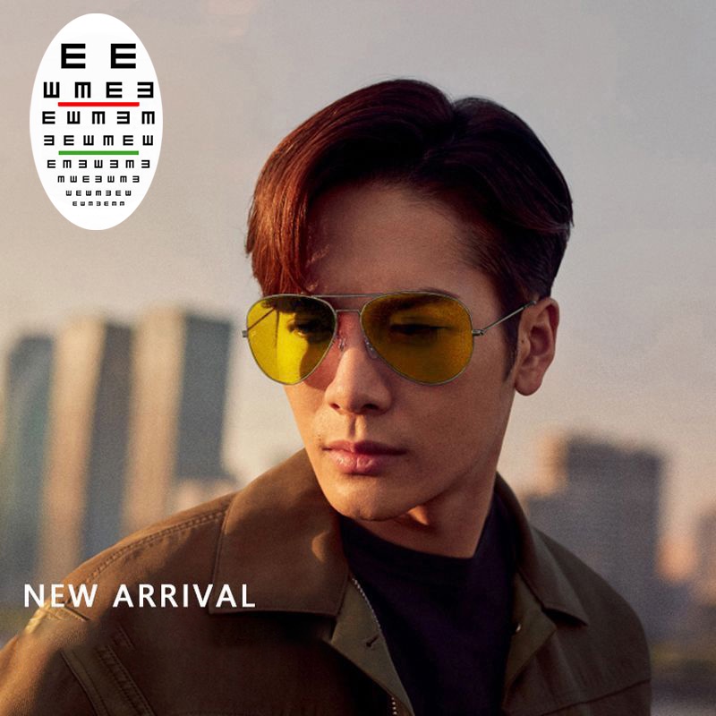 สายตาสั้นแว่นตาขับรถกลางคืนเลนส์ Graded พร้อม Power แฟชั่น Aviator Sunshades กรอบโลหะแว่นตาตามใบสั่ง