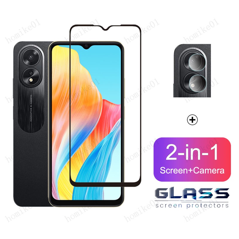 2 in 1 ฟิล์ม OPPO A18 ฟิล์มกระจก HD ฟิมล์กระจกOPPO A17 A17k A16 A16k A15 A15s A12 A5s A3s A9 A5 2020