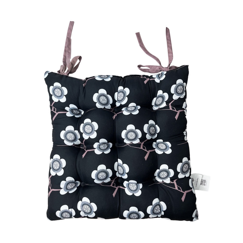 GlobalHouse COZY เบาะรองนั่งสี่เหลี่ยม ขนาด 40×40×5 ซม. รุ่น RAINY5 สีดำ สินค้าของแท้คุณภาพดี