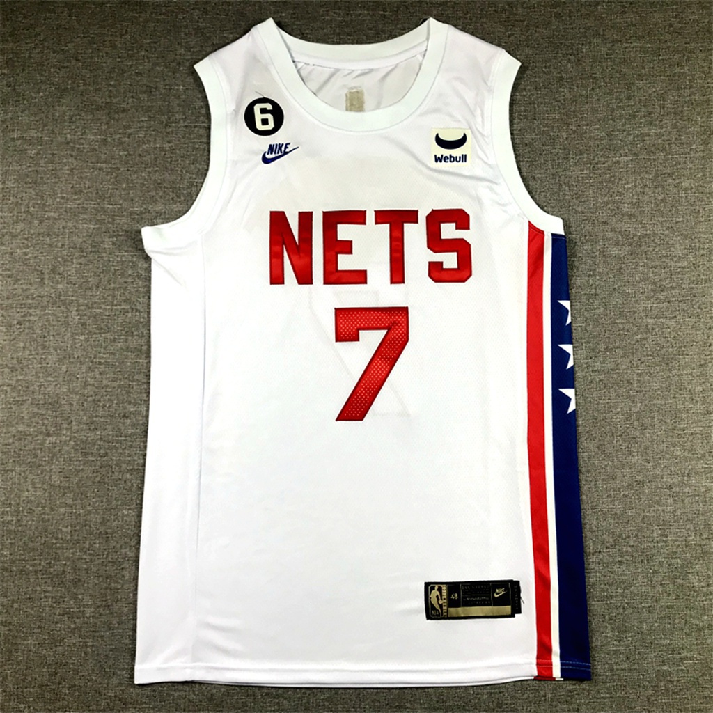 Brooklyn Nets Kevin Durant 2023NBA เสื้อเชิ้ตบาสเก็ตบอล สีขาว สําหรับผู้ชาย