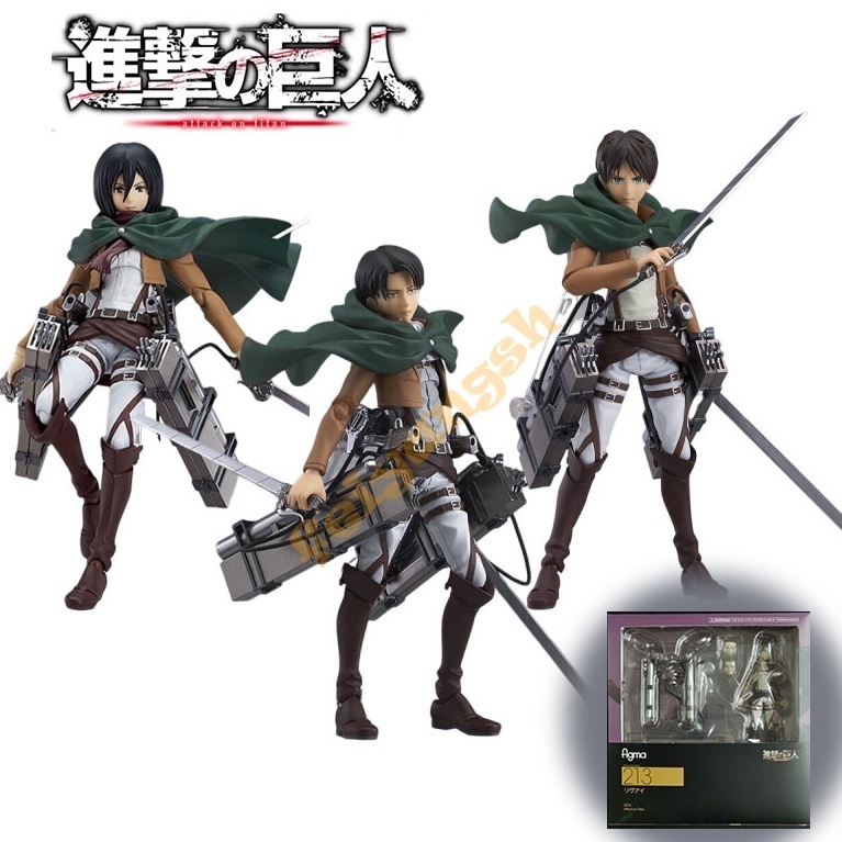 โมเดลฟิกเกอร์ Figma Attack on Titan Levi 213 Ackerman 207 Eren Yeager 203 Mikasa Ackerman ของเล่นสําหรับเด็ก