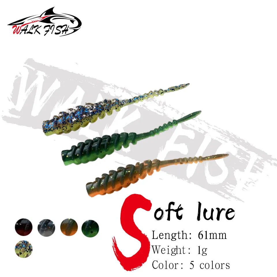 Walk FISH เหยื่อตกปลาซิลิโคน รูปหนอนทะเล 61 มม. 1 กรัม 20 ชิ้น
