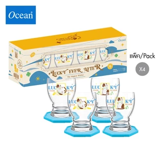 Ocean - ชุดของขวัญ แก้วน้ำและที่รองแก้ว The Magical Wishes Drinking Set 300 ML - Neko Fortune (pack of 4)