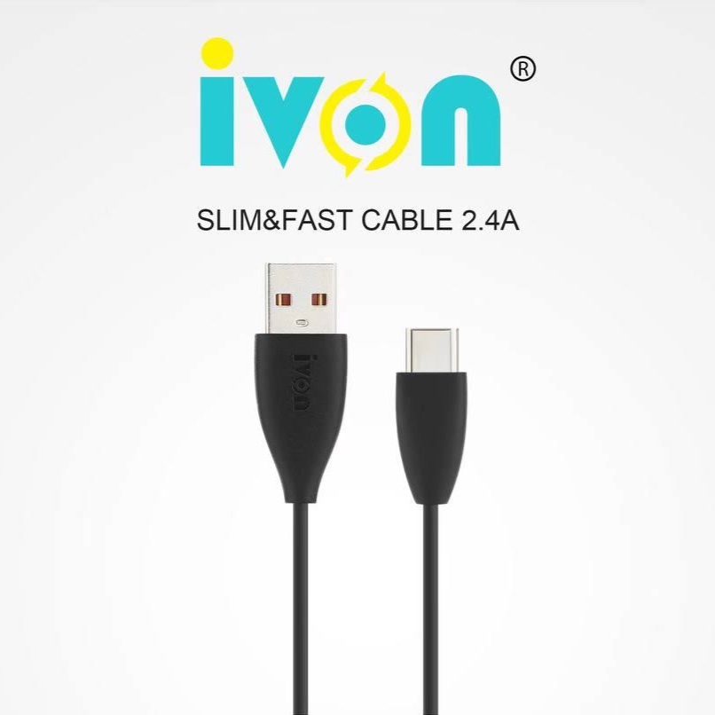 Ivon สายเคเบิลชาร์จเร็ว USB 2.4A 100 ซม. สําหรับซิงโครไนซ์ และชาร์จข้อมูล Micro Type-C iPhone